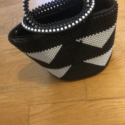 Ethnic Handbag New Black and White Beaded Summer Accessory