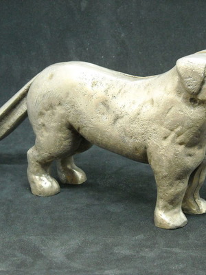 Antique brass table nutcracker in dog shape used