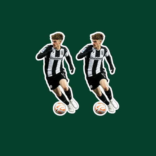 Ioannis Konstantelias PAOK stickers made to order, set of 2