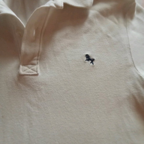 Boys' polo style shirt white, like new, size 134-140