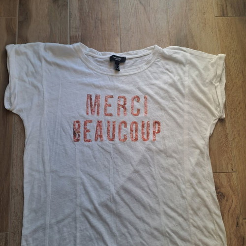 Mango t shirt with sequins like new, beige, XL