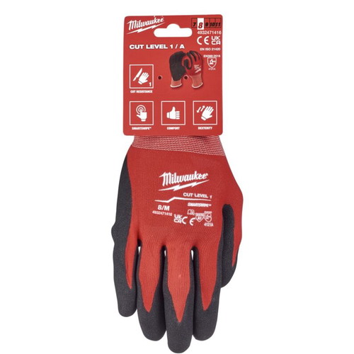 Milwaukee Cut Level A Work Gloves, pack of 3, size 8