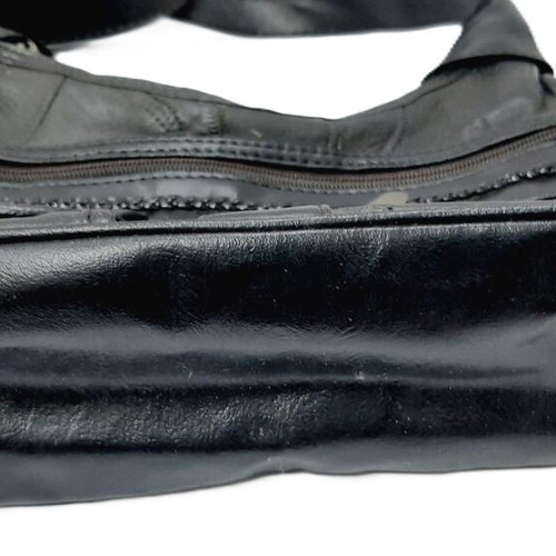 Vintage leather crossbody bag like new, soft natural leather, black