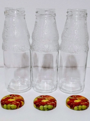 Glass Bottles 200ml Set of 3 with Airtight Screw Caps like new