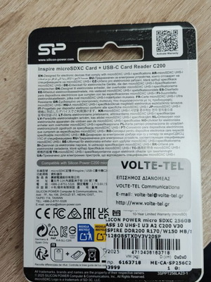 Micro SD 246GB Silicon Power with card reader new