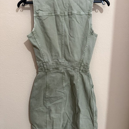Bershka sleeveless denim mini dress, green