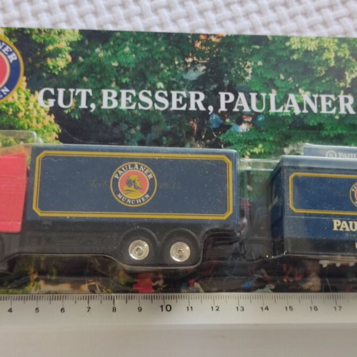 Paulaner beer advertising truck trailer H0 scale like new