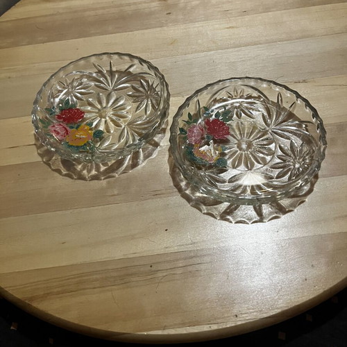 Dessert plates used, set of 2 with flowers