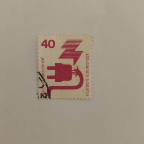 Deutsche Bundespost 40 Pfg Stamp like new, electric safety design
