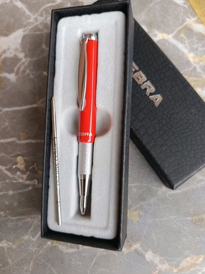 Folding pen new in red and silver color