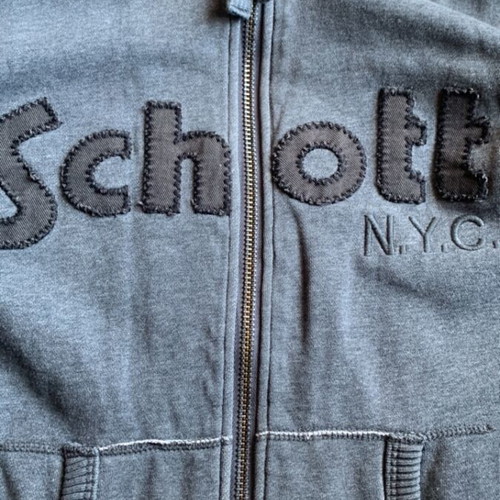 Schott cotton jacket large used, gray, zipper works with care