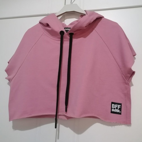 Bdtk cropped top with hood like new, pink, size XS