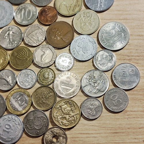 Lot of 42 foreign coins used from around the world