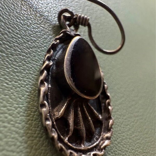 Vintage earrings silver 925 and onyx used