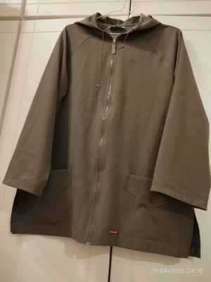 Thin khaki jacket with hood like new