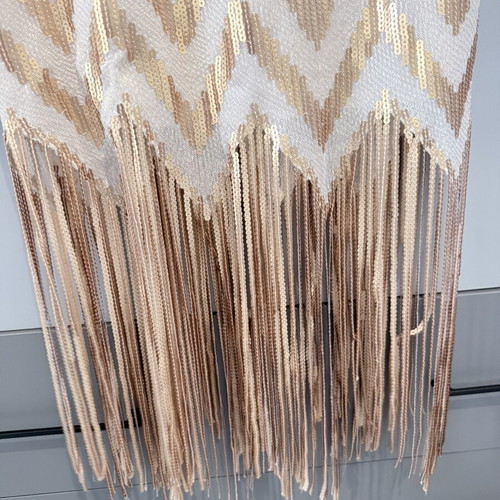 Desiree evening dress with gold beige sequins like new, size L