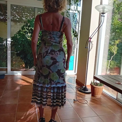 Summer formal dress by Vitsio like new, blue and brown