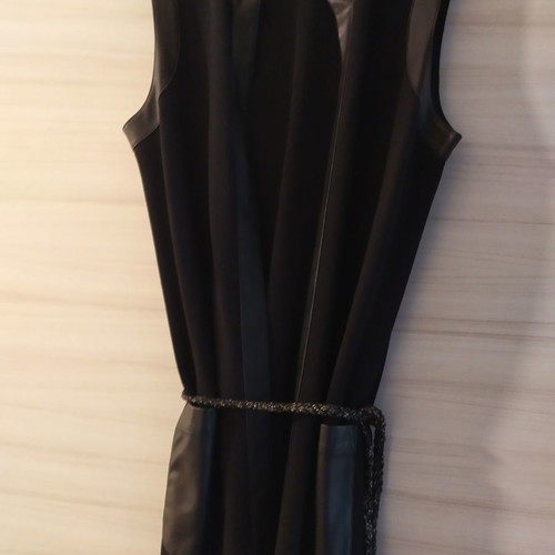 Polo Ralph Lauren long vest used, black with leather details