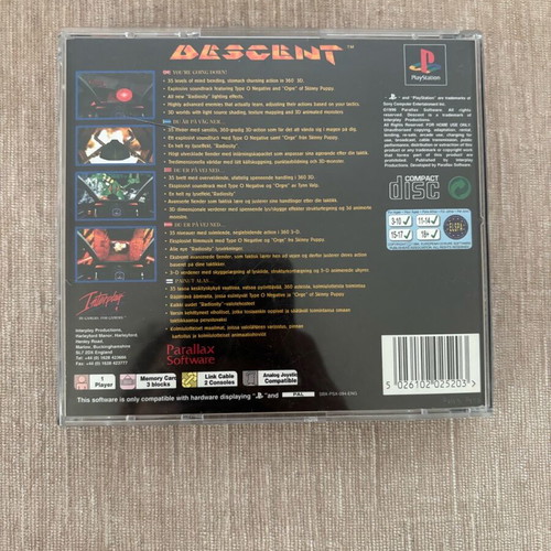 Descent PlayStation 1 game used, English version