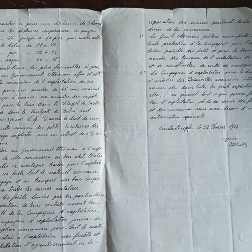 Engineer report Kastamoní 1914 used, French, forestry