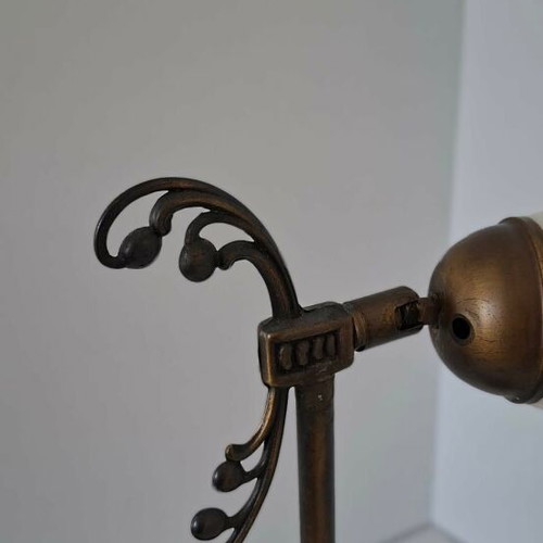 Bronze table lamp used with white Murano Franco Luce glass