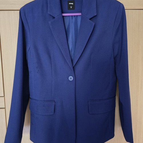 Sinsay blue women's blazer and high-waisted pants set, large