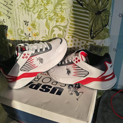 U.S. Polo Assn. Athletic Shoes New, Size 40, White Multicolor