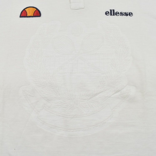 Ellesse Vintage 90s Tonal Graphic Tennis Polo Shirt used, size Large