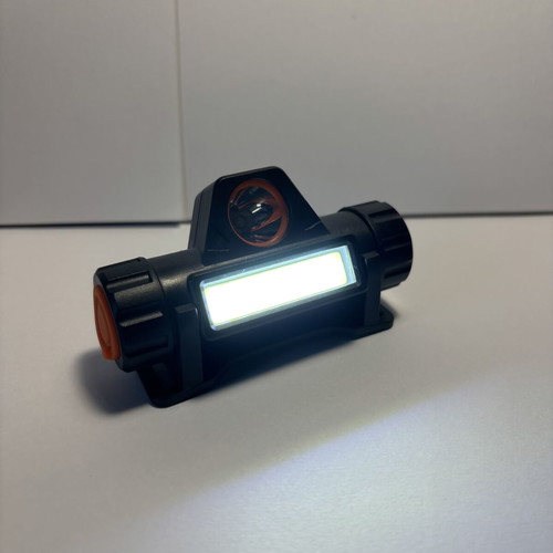 Rechargeable LED headlamp with strap and charging cable