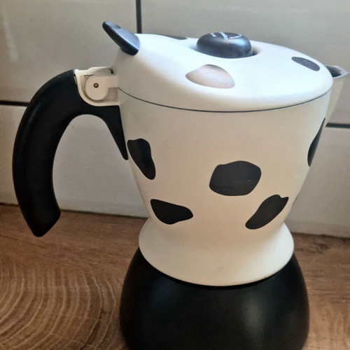 Bialetti Mukka Express espresso coffee maker, 2 cups, cow pattern