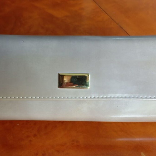 Leather shoulder bag, beige, chain strap