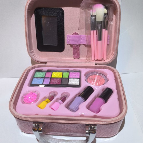 Children's Makeup Case pink gold glitter K-Pop new