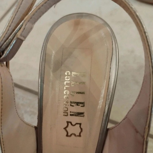 Ellen peep toe sandals used, gold color, size 40, 10 cm heel