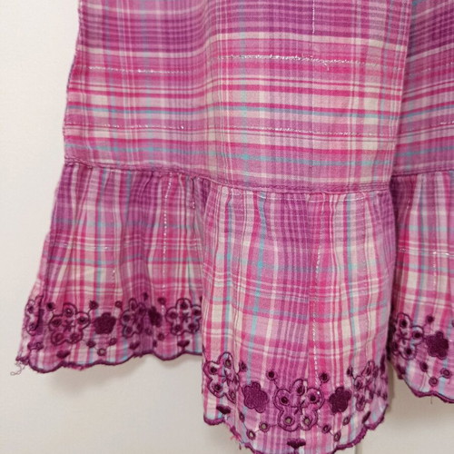Purple checked dress used with embroidery size 104 cm for 4 years old