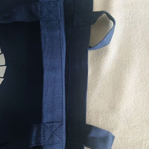 Cotton shoulder bag new, blue for shopping or beach