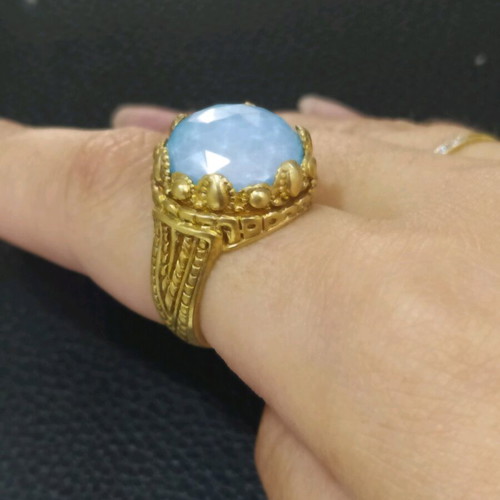 Silver 925 gold plated ring with real apetite new