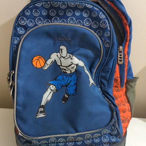 Polo school trolley backpack used with wheels