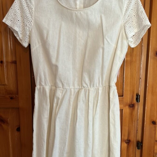 Linen cotton white dress Esmara used, size M