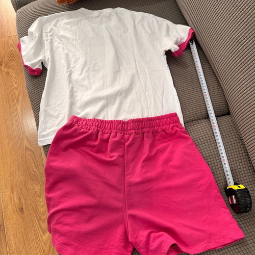 Children's summer pajamas set 16 like new, pink/white