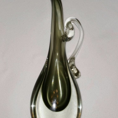 Murano decorative pitcher used, gray flower vase