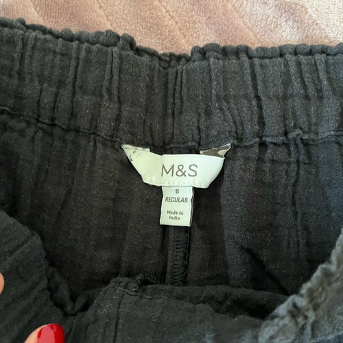 M&S black pants like new, comfortable with elastic waist