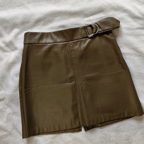 Zara eco leather green skirt, size M