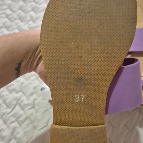 Lilac sandals with rhinestones, size 37, platform style