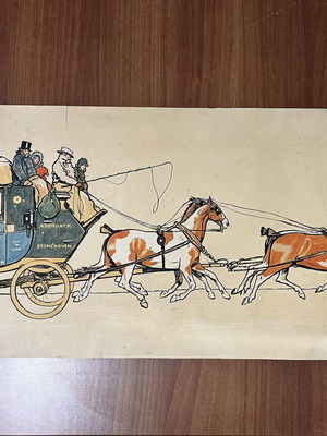 Signed artwork used with some wear, 63x28 cm