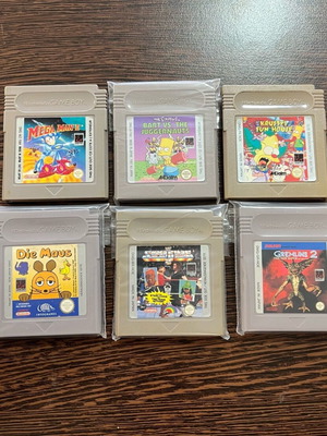 Nintendo Game Boy cartridges used, pack of 6 authentic