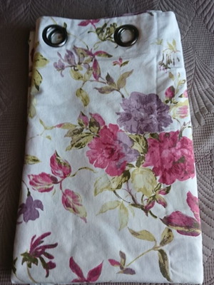 Romantic cotton curtains two panels with rings, like new, 135×240 cm, gift table runner and chair cushion
