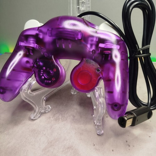 GameCube controller new, transparent purple