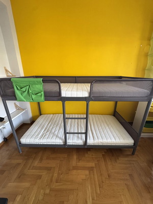 Bunk bed with mattresses, IKEA Tuffing frame