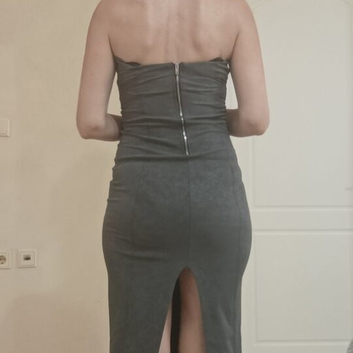 Bershka Strapless Dress like new, gray, soft elastic fabric