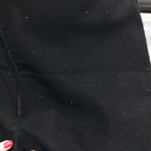Black bootcut pants with glitter like new, size M